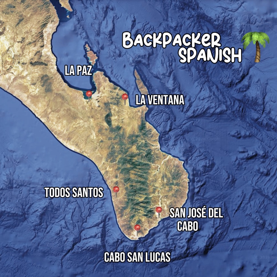 Illustrated itinerary for the Baja Mexico trip